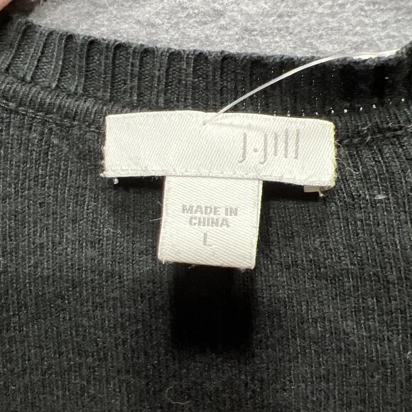 J. Jill Black Ribbed Knit Button Closure Cardigan Sweater Womens Size Large - Picture 10 of 14